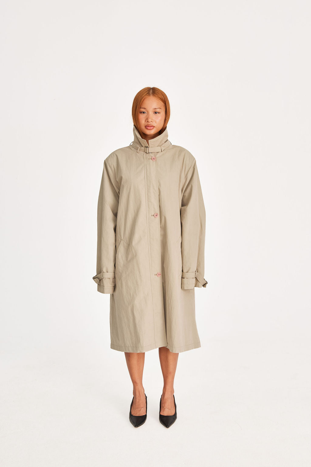 Open back trench coat