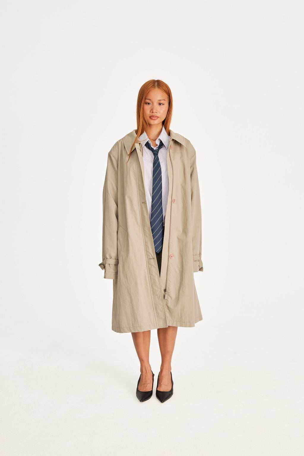 Open back trench coat