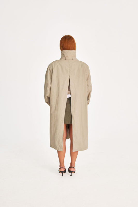 Open back trench coat