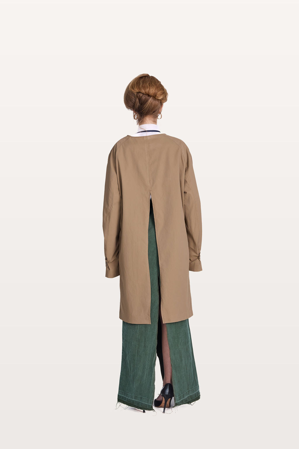 Open back trench coat